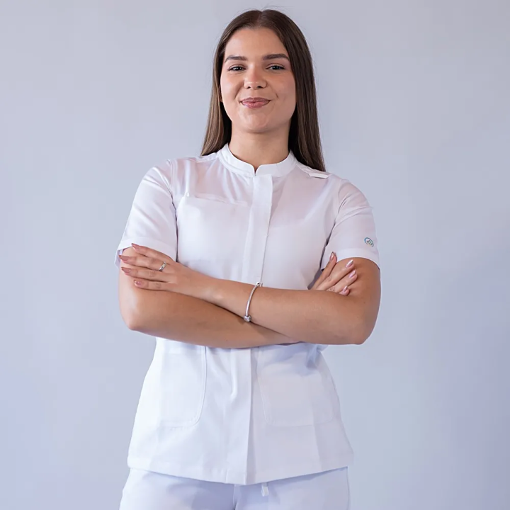 Bluza medicala Lotus Flex, stretch, alb, TRS-JK8 - imagine 3