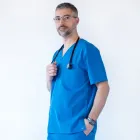 Costum medical Lotus Flex, stretch, albastru royal, TRS-KH1 TRS-KH2
