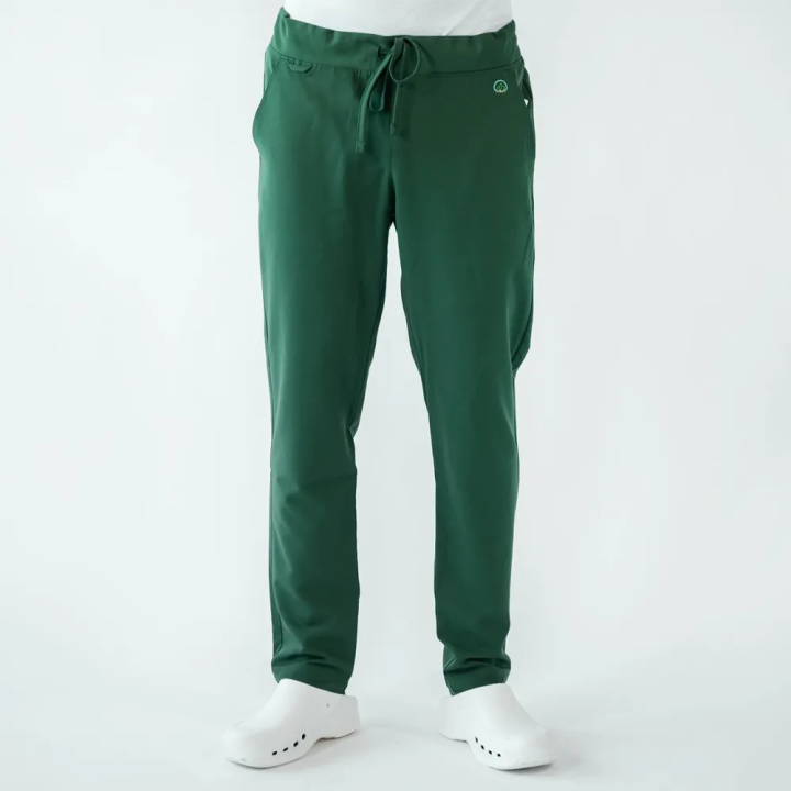 Pantaloni medicali Lotus Flex, stretch, cu snur, verde Hunter, TRS-SP9 - imagine 1