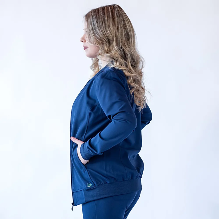 Jacheta medicala cu fermoar Lotus Flex, stretch, bleumarin, TRS-JK10 - imagine 2