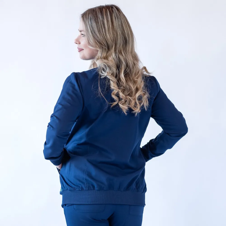 Jacheta medicala cu fermoar Lotus Flex, stretch, bleumarin, TRS-JK10 - imagine 3