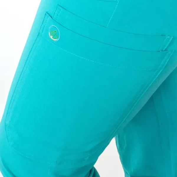 Pantaloni medicali Lotus Flex, stretch, cu elastic si snur, aqua, RTS-SP6