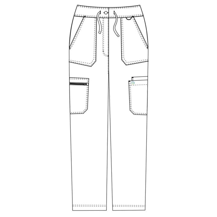 Pantaloni medicali Lotus Flex, stretch, cu elastic si snur, aqua, RTS-SP6 - imagine 7