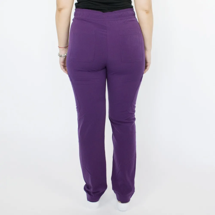 Pantaloni medicali Lotus Flex, stretch, cu elastic si snur, wine, RTS-SP6 - imagine 4