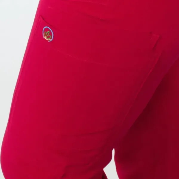 Pantaloni medicali Lotus Flex, stretch, cu elastic si snur, rosu, TS-SP6
