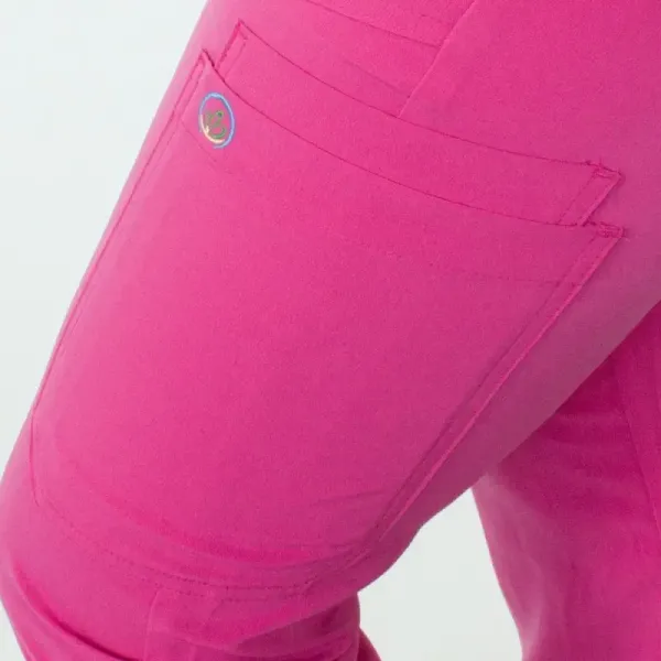 Pantaloni medicali Lotus Flex, stretch, cu elastic si snur, fucsia orhidee, TS-SP6