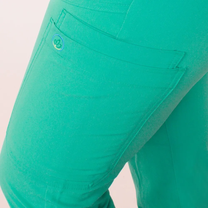 Pantaloni medicali Lotus Flex, stretch, cu elastic si snur, verde chirurgical deschis, TS-SP6 - imagine 6