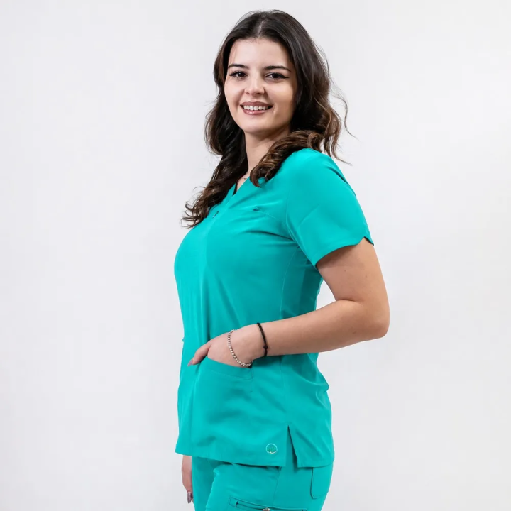 Bluza medicala Lotus Flex, stretch, aqua, RTS-NP10 - imagine 1