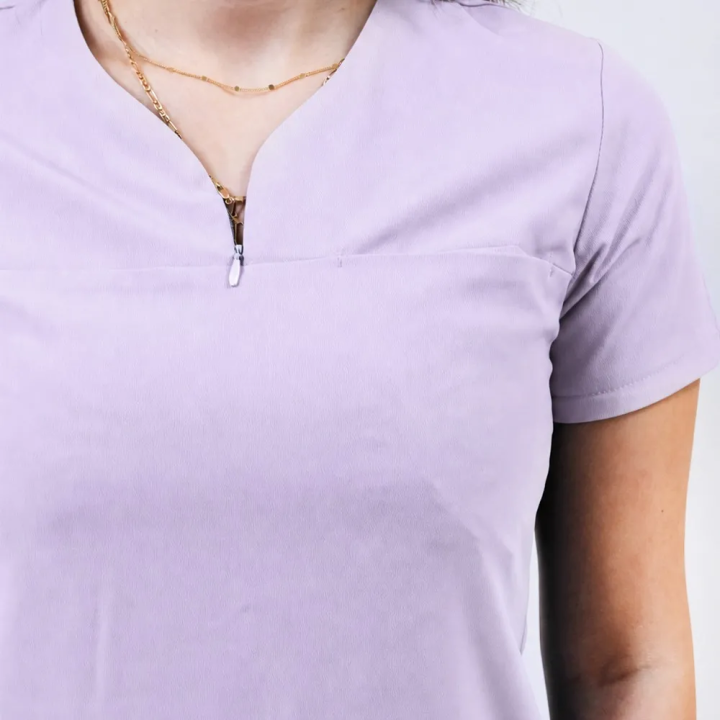 Bluza medicala Lotus Flex, stretch, mov deschis, RTS-NP10 - imagine 4