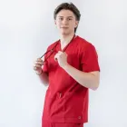 Bluza medicala Lotus Flex, stretch, rosu, TS-NP16
