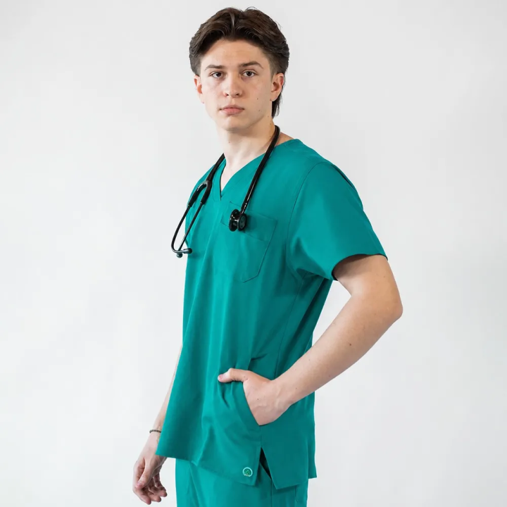 Bluza medicala Lotus Flex, stretch, verde Hunter deschis, RTS-NP23 - imagine 1