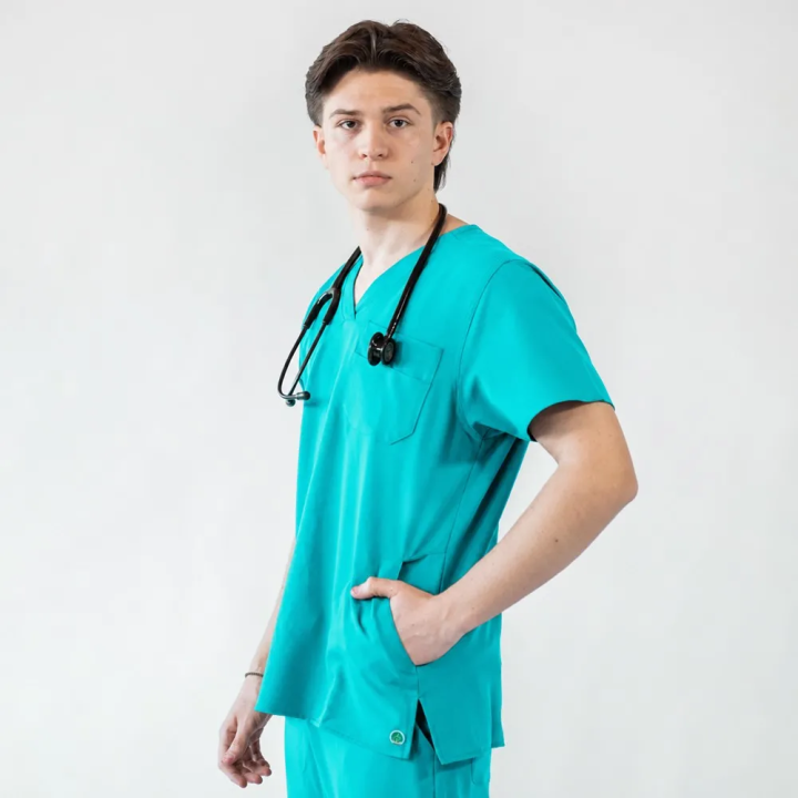 Costum medical Lotus Flex, stretch, aqua, RTS-NP23 RTS-SP3 - imagine 3